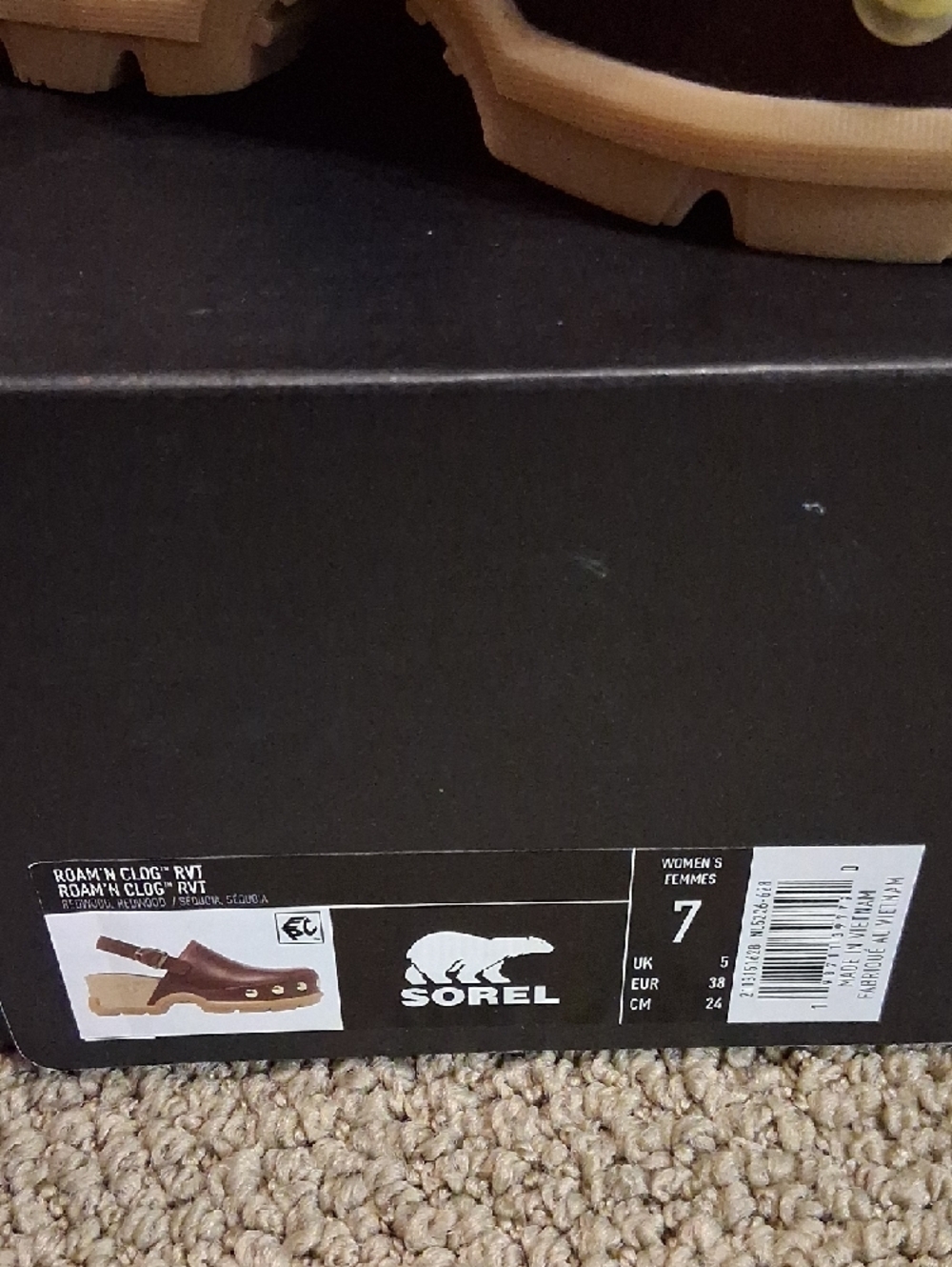 2 Pairs Sorel Roam N Slingback Clogs in Black and Burgundy - Picture 5 of 10
